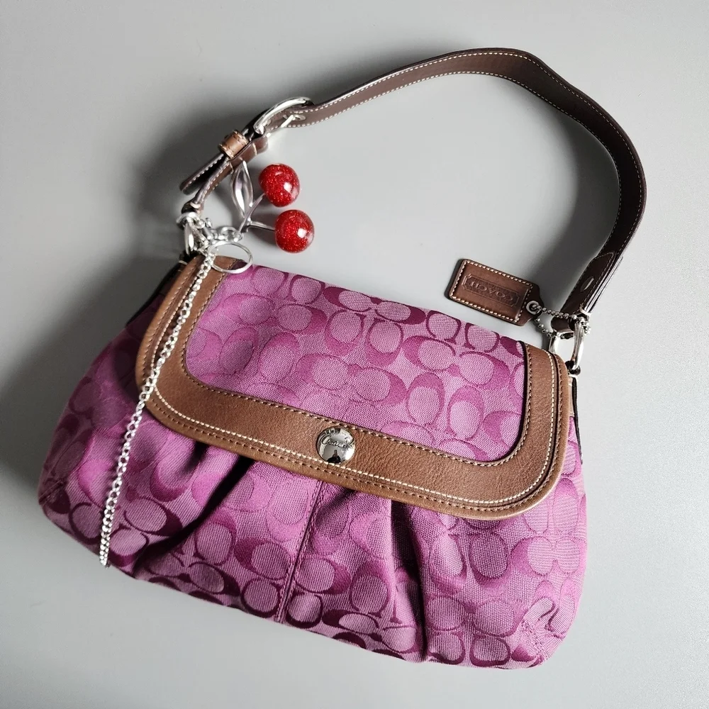 Coach Pink and Brown Shoulder Bag